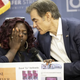 The Associated Press originally ran this photo of Oz hugging a woman at a campaign event. The woman, who was grieving her murdered nephew, is a paid staffer of Oz’ campaign for U.S. Senate.